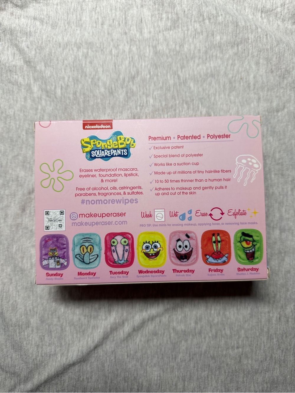 Original Make Up Eraser x Sponge Bob make up remover cloths 7 day set - Picture 7 of 7